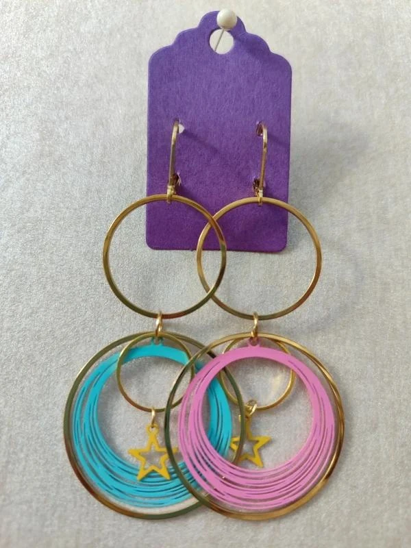 boucles d'oreilles colorées ultra légères